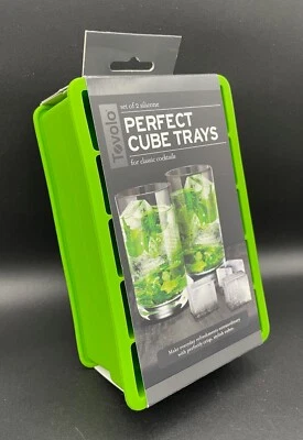Tovolo 2pk PERFECTO Bandejas de Cubos de Hielo de Silicona Verde 1/4" Cubos Cuadrados Foto 1 de 4