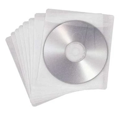 50 CD/DVD/Blue-ray Hüllen mit Antistatischer Vlieseinlage u. kleiner Klebefläche - Bild 1 von 2