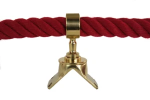 SEILAUßENECKTRÄGER  SEILHALTER FÜR 30 MM HANDLAUFSEIL MESSING GLÄNZEND - Bild 1 von 2