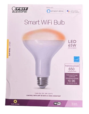 FEIT ELECTRIC SMART WI-FI BULBS LED 65 W/650 LUMENS soft WHITE - Image 1 of 2