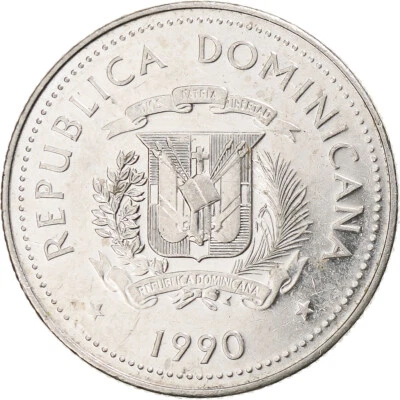 [#1372706] Dominican Republic, 25 Centavos, 1990 - Image 1 of 2