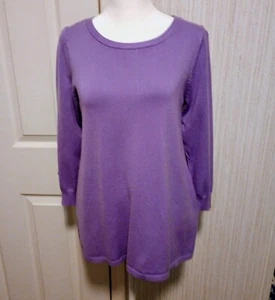 Joseph A. Women's Dressy Sweater Size M Lavender Key Hole Neck 3/4 Sleeve, EUC - Picture 1 of 14