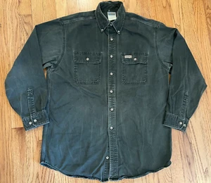 Vintage Carhartt Heavyweight Work Button Up Shirt Green Sz M/L Nicely Faded Y2K - Picture 1 of 17