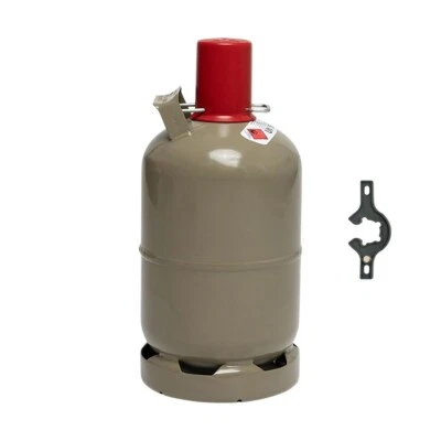 BLUECRAFT Propan-Gasflasche Camping 5kg NEU leer Grill Boot BBQ 2 in 1 Gasregler-Schlüssel