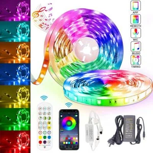 5m-30m RGB LED Strip Lights 5050 SMD Waterproof 12V APP IR Controller - Picture 1 of 13