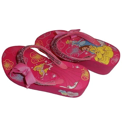 Disney Priness Little Girls Platform Flip Flops - 7/8 - NWT - Image 1 of 3