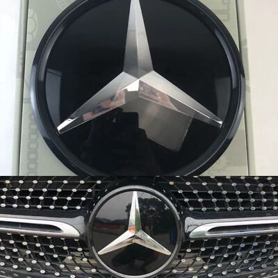 Espejo negro emblema estrella para Mercedes Benz E 2016-2022 W213 placa parrilla delantera Foto 1 de 4