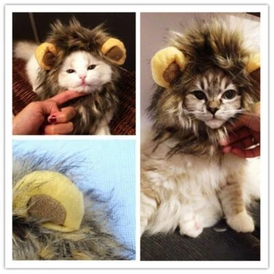 Costume Lion Mane Wig for Pet Cat Dog Christmas Party Fancy Dress up Fashion - Image 1 of 4