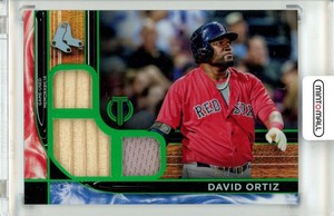 2022 Topps Tribute David Ortiz Tribute Triple Relic Green 99 /3