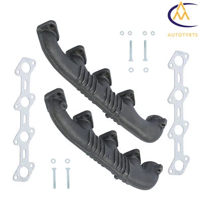 For 03-10 Ford F-series E-350 E-450 Super Duty 6.0L LH & RH Exhaust Manifold Set - Image 1 of 4