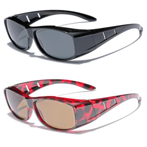 Medium Polarized Fit-Over Sunglasses for Prescription Glasses | RX Compatible UV - Picture 1 of 8