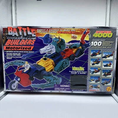 De colección 1996 ToyBiz Battle Builders Sistema Motorizado 4000 Mega Plataforma Completa Sin Probar Foto 1 de 4