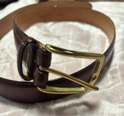 Cinturón con hebilla de latón Martin Dingman 10051 hecho a mano de piel de becerro genuina para hombre talla 38” Foto 1 de 4