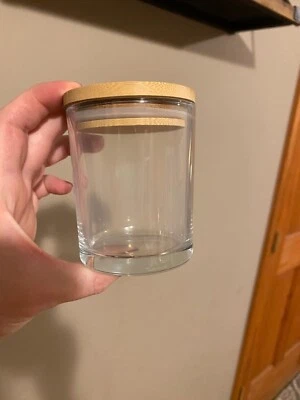 SUPMIND 15 Pack Clear Empty Candle Jars with Bamboo Lids and Sticky Labels Bulk - Image 1 of 4