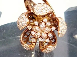 Anillo Flor Elegante Diamante Claridad I1 Color Blanco Oro Rosa/Rosa 14K 2.22ct - Imagen 1 de 4