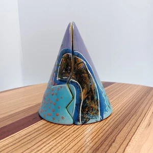 Vintage Post Modern Brendan Adams Salt & Pepper Shakers Abstract Studio Pottery - Picture 1 of 12