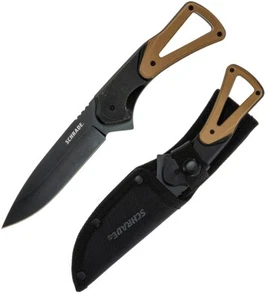 Schrade Frontier Fixed Knife 4" 9Cr18MoV Steel Blade Polymer / Tan TPR Handle - Picture 1 of 3