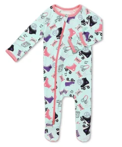 NWT Bestaroo Footie Coverall 6-9 Months Romper Roller Derby Girls Modal - Picture 1 of 4