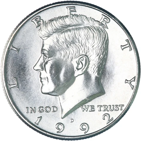 1992 D Kennedy Half Dollar CN-Clad Gem BU US Coin See Pics Z848 Cover