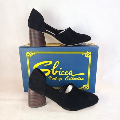 Nuevo SBICCA Para Mujer (6) Volin Negro Gamuza Cuero Tacón Mula $104.95 Foto 1 de 4