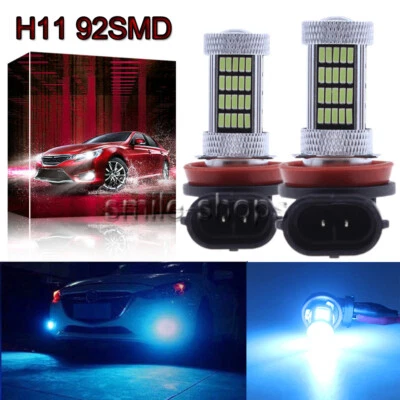 H11 H8 H9 4014 92SMD LED Fog Light Conversion Kit Premium Bulb 8000K 8K Ice Blue - Image 1 of 4