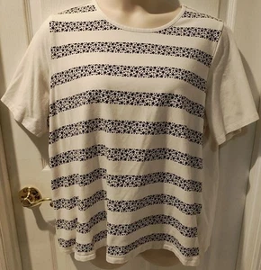 Denim&Co 2X Black Stars Top T Shirt NWOT Patriotic - Picture 1 of 4