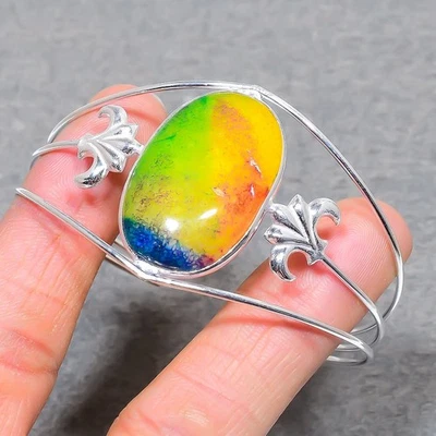 Multi Solar Quarz ovale Form Edelstein Modeschmuck verstellbar Armreif SR 290 - Bild 1 von 4