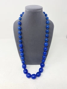 Lange Halskette Vintage blau Lucite abgestuft Perlen - Bild 1 von 5
