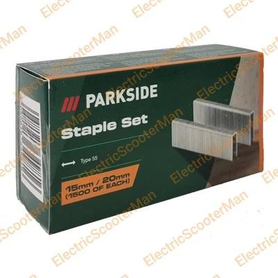 Juego de grapas Parkside tipo 55 15 mm 20 mm para pistola clavadora grapadora eléctrica/inalámbrica