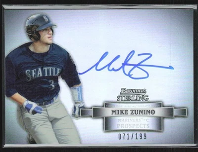 Mike Zunino 2012 Bowman Sterling Refractor Auto /199 A #BSAP-MZ Seattle Mariners - Image 1 of 2