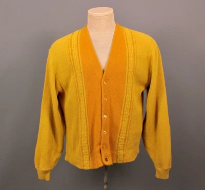 Suéter cárdigan amarillo años 60 de colección para hombre talla L años 60 Foto 1 de 4