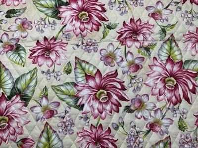 Double Sided Quilted Fabric 44 x 48 Fabri-Quilt Victoria's Guest House / Leaves - Image 1 of 4