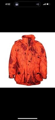 Gamehide Men's Insulated Waterproof Blaze Orange Camo Whisper Parka Large - Image 1 of 3
