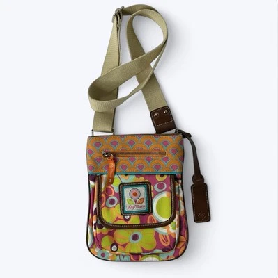 Bolso Bandolera Bolso de Hombro Lily Bloom 2 Tonos Cuero Floral Acento Solapa Bolsillo Foto 1 de 4