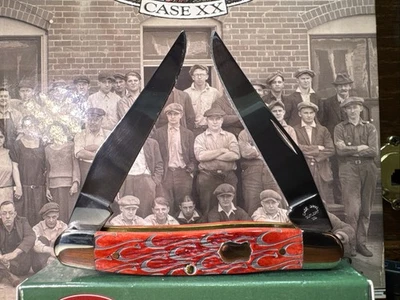 Case XX Muskrat Circle C Jigged Old Red Bone Plain Shield 2004 Model Mint In Box - Image 1 of 4