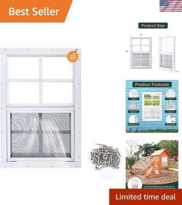 Универсальное сарайное окно 12x18 дюймов с креплением заподлицо - погодостойкое и простое в установке - Изображение 1 из 4