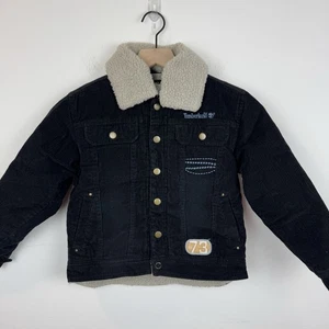 Timberland Jungen schwarz Trucker Cord Sherpa gefüttert Jacke Kinder Größe 6 Scheune - Bild 1 von 8