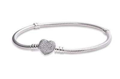 Pulsera Pandora Momentos Plata Pavé Corazón - Foto 1 de 3