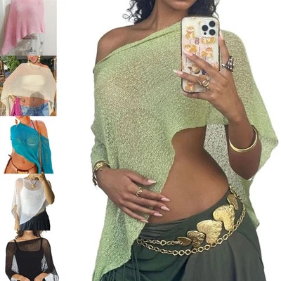 Mesh Poncho Women Sheer Shrug Bolero Summer Lightweight Summer Shrug Pullover