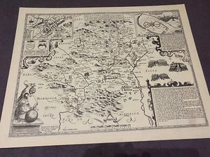 HERTFORDSHIRE County Map in1610 by John Speed - Uncoloured - Picture 1 of 4