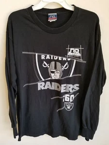 Oakland Raiders L/S Shirt By No Huddle NFL Large-Black/Gray/White Color---EUC!! - Picture 1 of 3
