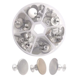 27 Sets Jean Button Replacements Kit W/ Rivets 14mm and 17mm (3 Colors) - Picture 1 of 9