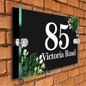 Contemporary House Sign Colourful Door Sign Personalised Name Plate Acrylic Sign - Picture 1 of 23