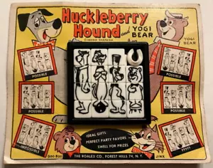 HUCKELBERRY HOUND w YOGI BEAR ROALEX SLIDE PUZZLE 1960 Hanna Barbera MOC - Picture 1 of 1