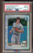 PATRICK BAILEY 2020 Bowman Draft Chrome MOJO ASIA Refractor PSA 10 Rookie Pop 9