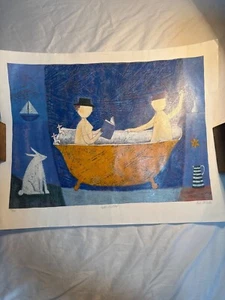 Vasca da bagno gialla di Paula McArdle Ltd. Edizione Stampa 184/195 Firmata Arte In Tubo - Foto 1 di 7