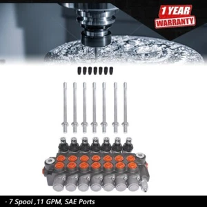 Válvula de control hidráulica monobloque de doble efecto 7 carretes 11 GPM, puertos SAE - Imagen 1 de 7