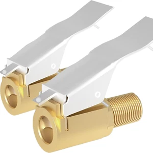 Air Chuck with Clip Adapter, Brass Locking Tire Inflator Nozzle Adapter Connect, - Picture 1 of 12