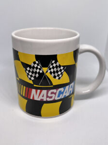2003 NASCAR Yellow Black Checkered Flag Coffee Mug!!