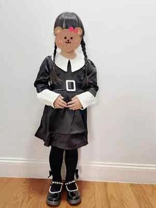 Cosplay Addams Family Wednesday Party Halloween Dress Book Week Costume for girl - Picture 1 of 9